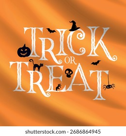 Feliz vetor de Halloween e fundo. Marcar ou tratar o vetor