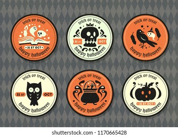 Happy halloween vector badge collection.halloween logo set.