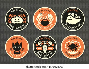 Happy halloween vector badge collection.halloween logo set.