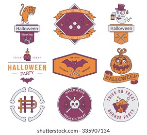 Happy Halloween vector badges and signs for any use