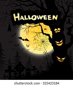 Happy halloween. Vector banner 