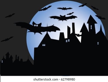 happy halloween vector with bat
