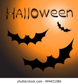Happy Halloween. Vector of black bat. Halloween background.