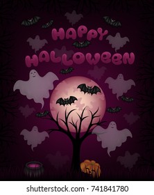 Happy Halloween. Vector card.