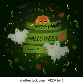Happy Halloween. Vector card.