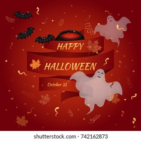 Happy Halloween. Vector card.