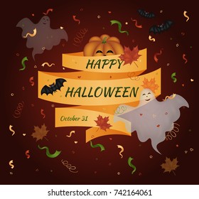 Happy Halloween. Vector card.