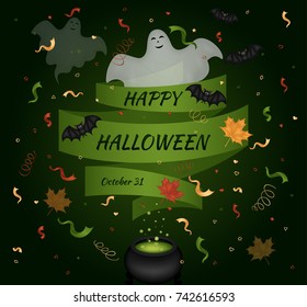 Happy Halloween. Vector card.
