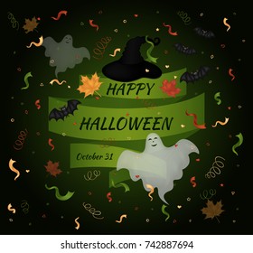 Happy Halloween. Vector card.