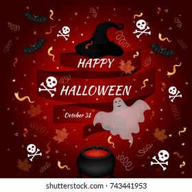 Happy Halloween. Vector card.
