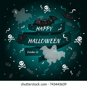 Happy Halloween. Vector card.