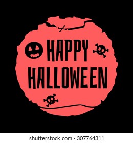 Happy Halloween vector card. Halloween border for design.