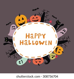 Happy Halloween vector card design