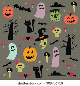 Happy Halloween vector card design