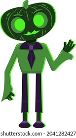 Happy Halloween. Halloween vector character pumpkinhead boy. vector illustration. eps 8