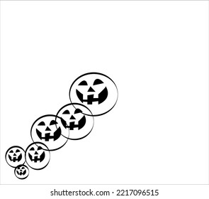 Happy Halloween. Vector cute illustrations of objects, pumpkin head,