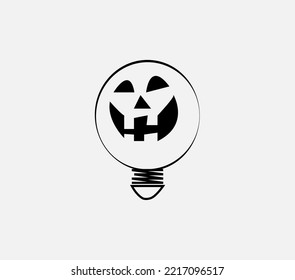 Happy Halloween. Vector cute illustrations of objects, pumpkin head,