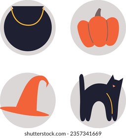 Happy Halloween. Vector cute illustrations