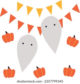 Happy Halloween. Vector cute illustrations