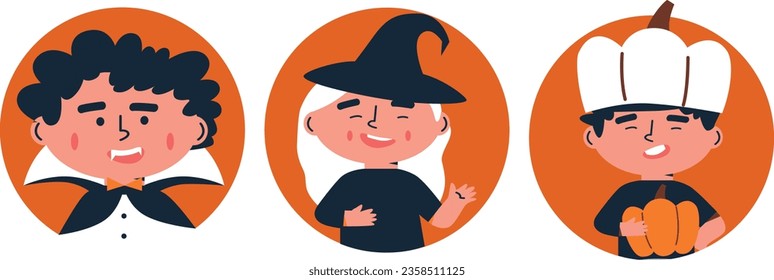 Happy Halloween. Vector cute illustrations