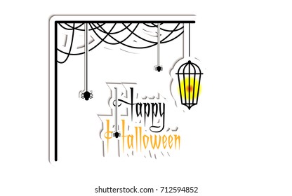 Happy Halloween. Halloween Vector Design with Happy Halloween Lettering. Vector illustration.
