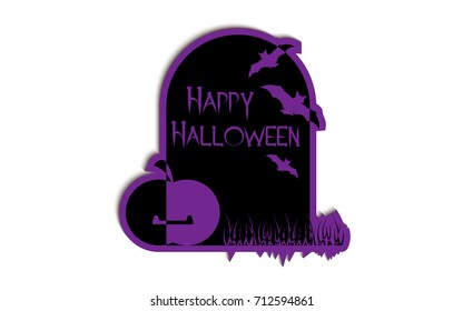 Happy Halloween. Halloween Vector Design with Happy Halloween Lettering. Vector illustration.