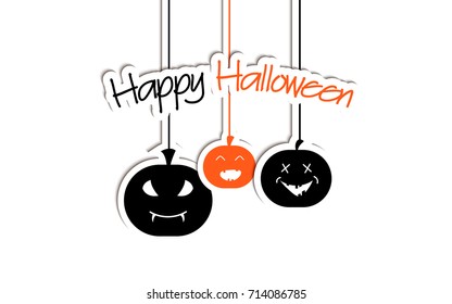Happy Halloween. Halloween Vector Design with Happy Halloween Lettering. Vector illustration.