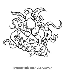 happy halloween It's a vector drawing. line drawing from the vector program