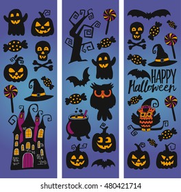 Happy halloween vector flat icons