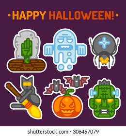 Happy Halloween. Vector flat illustration.