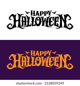 Feliz Vector de Halloween Diseño gráfico insignia tipografía letras citas ilustración. Gran diseño para la cubierta del libro, postal, archivo cortado, impresión de la camiseta de la sublimación o cartel.