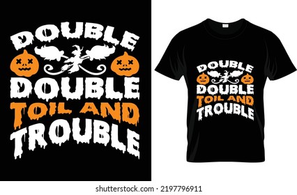 HAPPY Halloween Vector Graphic.doble toil y letra de afiche de problemas, Halloween 