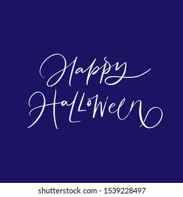 HAPPY HALLOWEEN. VECTOR GREETING AUTUMN HOLIDAY HAND LETTERING