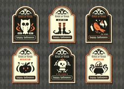 Happy Halloween Vector Greeting Card,Halloween Vector Invitation With Cute Character ,halloween Background.