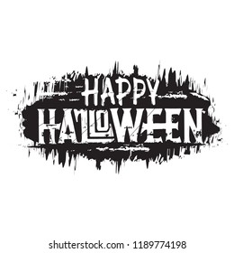 Happy halloween vector. Hand drawn grunge text, digital lettering. Banner for holiday greeting card and t-shirts, flyers, posters. Design halloween holiday