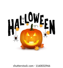 Happy halloween. Vector holiday illustration. Vector halloween pumpkin