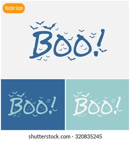 Happy Halloween vector icon. Boo!