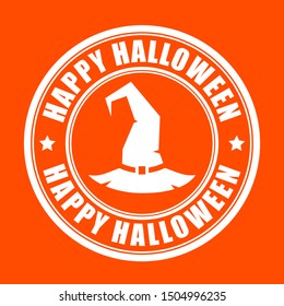 Happy Halloween vector icon on orange background