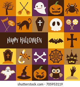 Happy halloween vector icon set