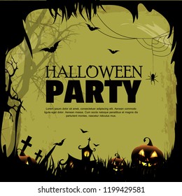 Happy halloween vector illustration.