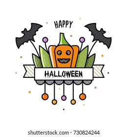 Happy Halloween. Vector illustration.