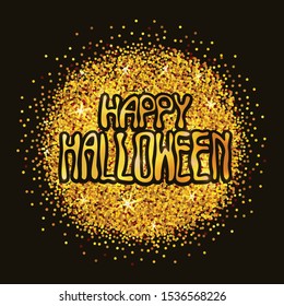 Happy Halloween vector illustration for card/invitation/poster/banner/ad/label for halloween products and accessories. Halloween lettering template or background. Halloween typography poster. EPS 10