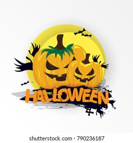Happy halloween. Vector illustration design with pumpkin on white background