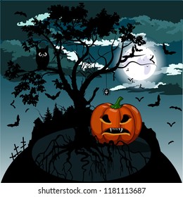 Happy Halloween. Vector illustration for the holiday as a design element.