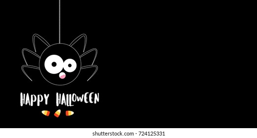 Happy Halloween. Vector Illustration on a Halloween theme with cute spider