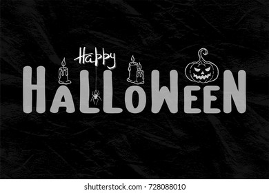 Happy Halloween Vector illustration, post card. EPS10.