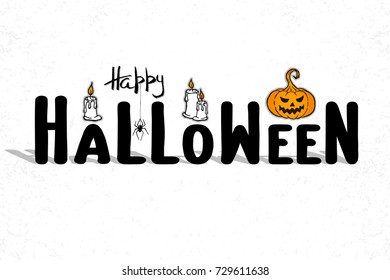Happy Halloween Vector illustration, post card. EPS10.
