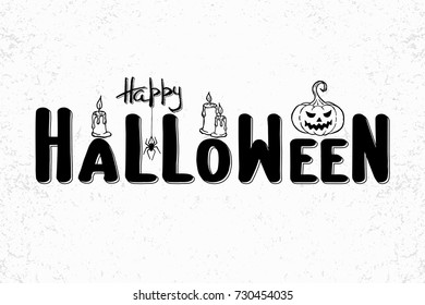 Happy Halloween Vector illustration, post card. EPS10.