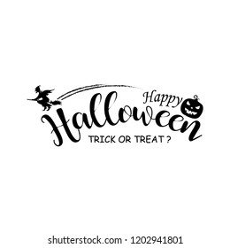 Happy halloween. Vector illustration with pumpkin, witch, ghost
horror house and spider. Trick or treat