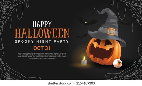Happy Halloween. Halloween vector illustration with halloween pumpkins, and halloween elements.